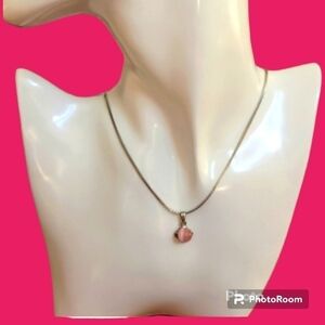 PINK Fiber Optic Bead Pendant Minimalist Necklace